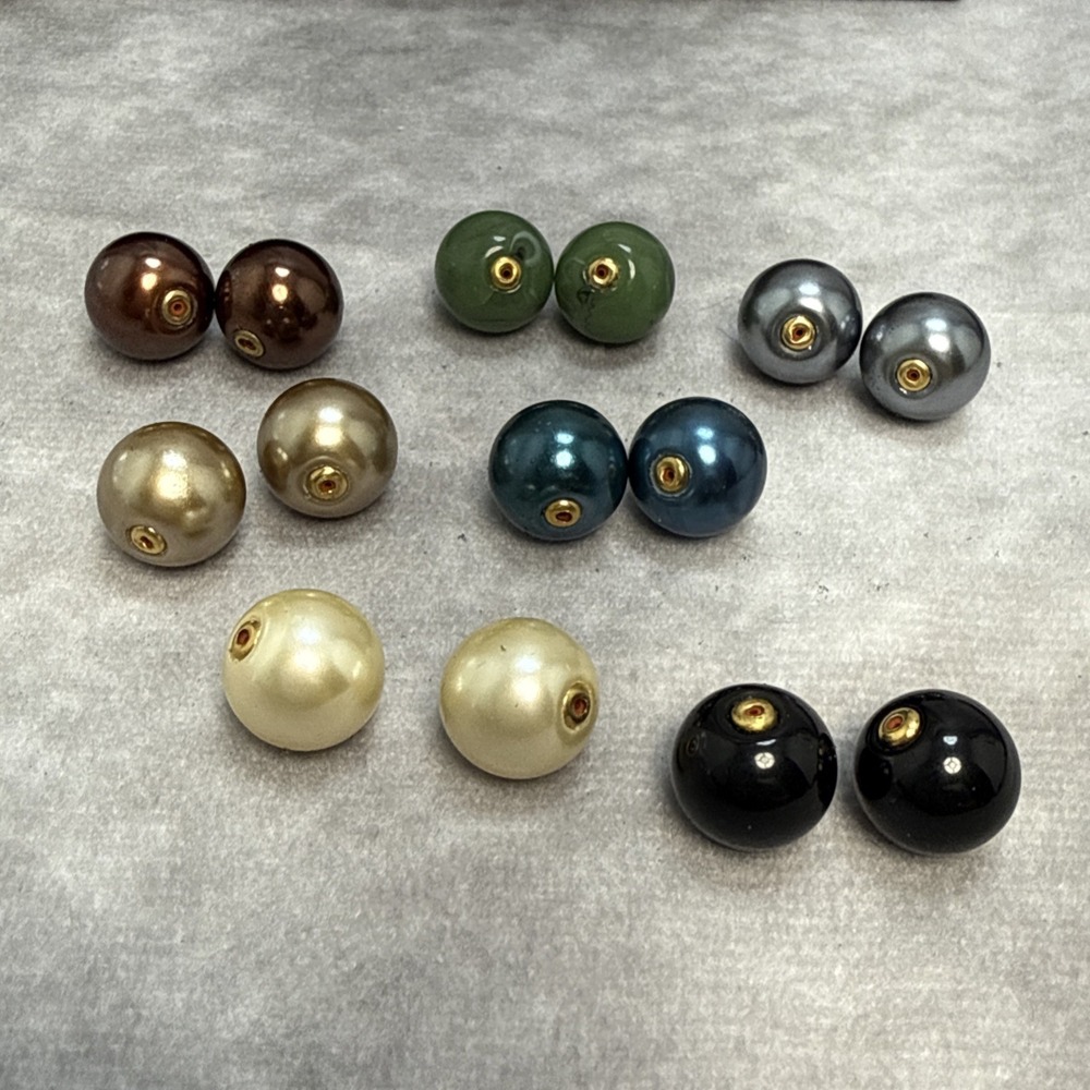 Vintage Joan Rivers Interchangeable *Replacement Pierced Earrings 7 Pairs In Box - Picture 3 of 11